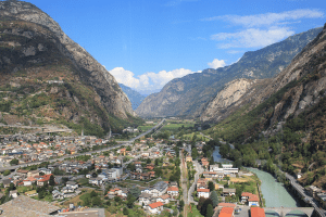 Vue de la ville d'Aoste.
